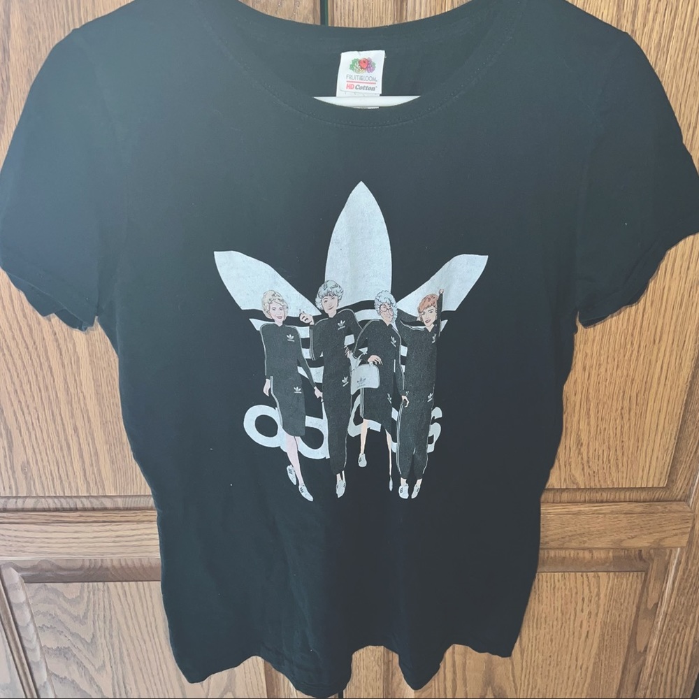 VINTAGE Adidas Black and White Black Short Sleeve Tee